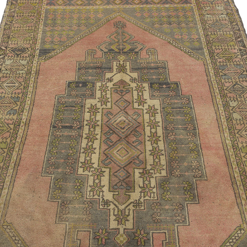 Alfombra Vintage Turca Anudada a Mano - 137 cm x 226 cm - K0088116