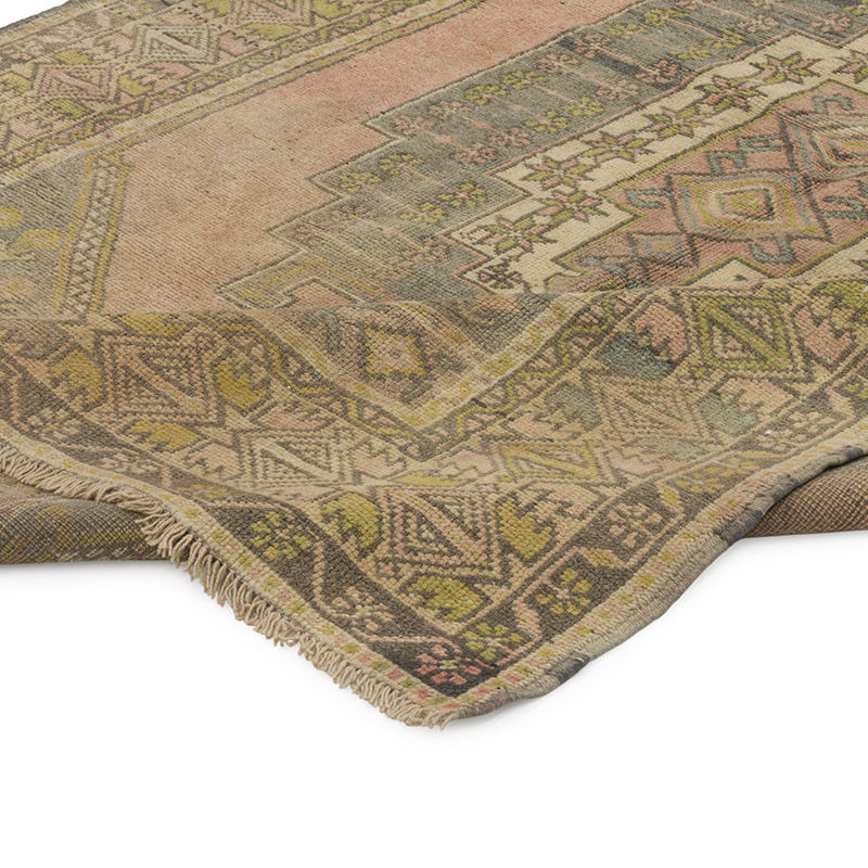 Alfombra Vintage Turca Anudada a Mano - 137 cm x 226 cm - K0088116