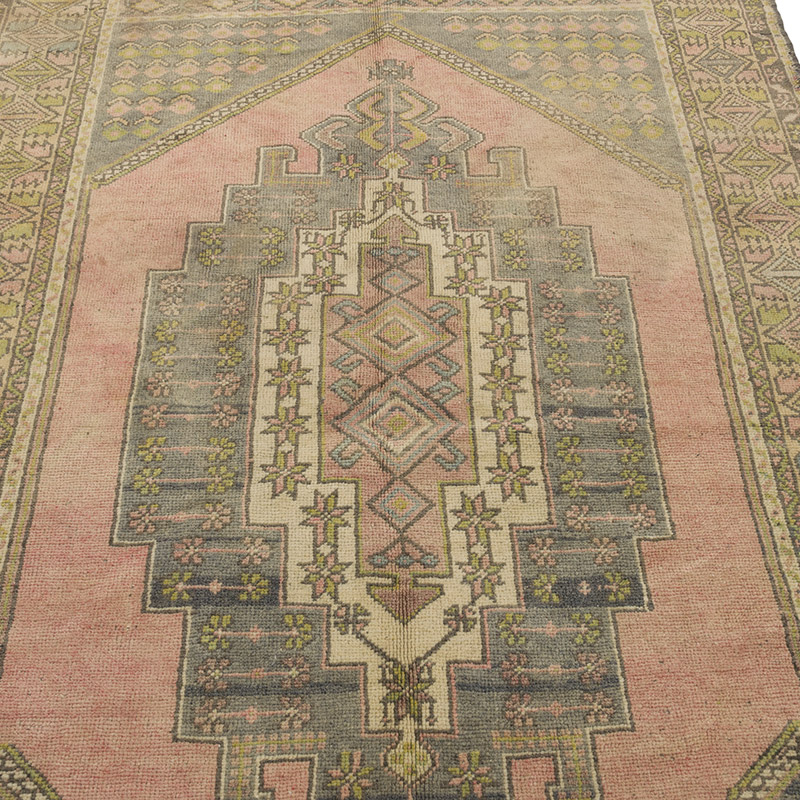 Alfombra Vintage Turca Anudada a Mano - 137 cm x 226 cm - K0088116