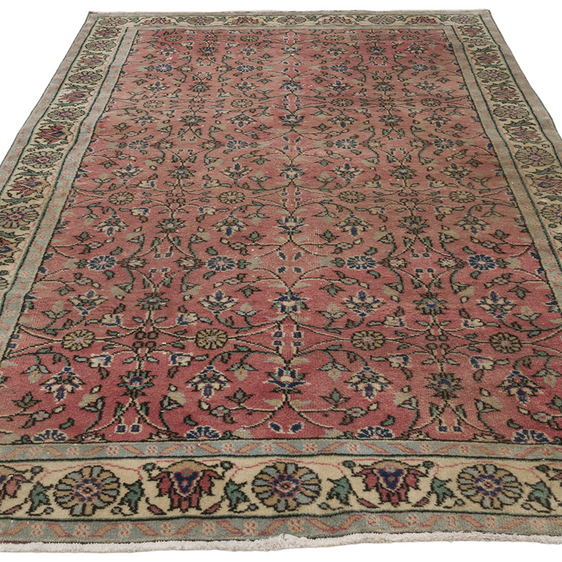 Alfombra Vintage Turca Anudada a Mano - 146 cm x 248 cm - K0088135