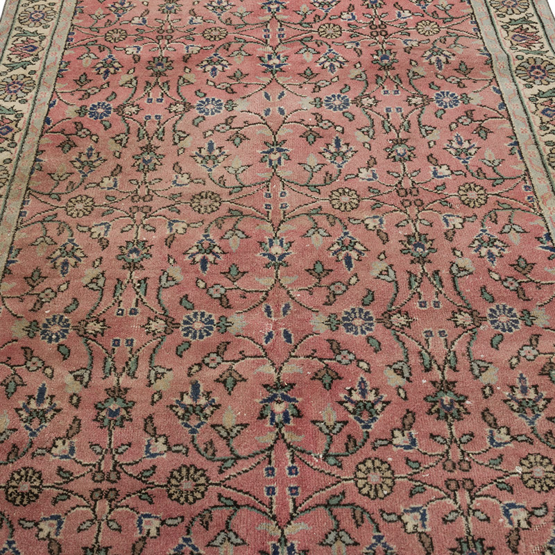 Alfombra Vintage Turca Anudada a Mano - 146 cm x 248 cm - K0088135