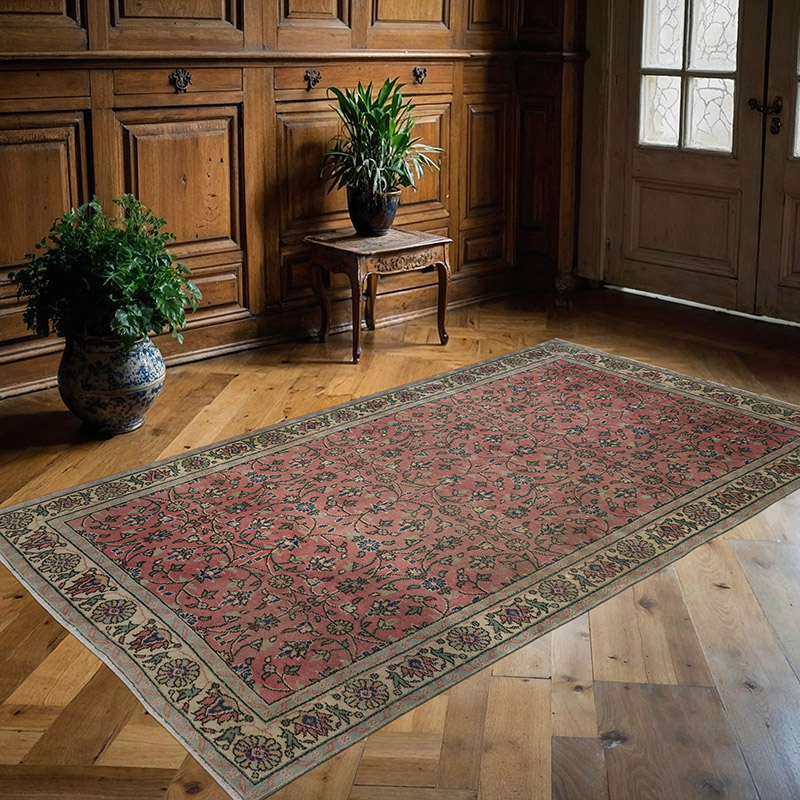 Vintage Turkish Hand-Knotted Rug - 4' 9" x 8' 2" (57" x 98") - K0088135