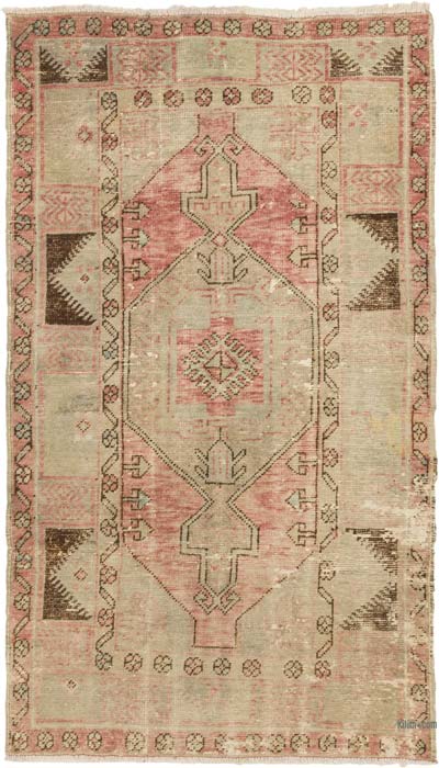 El Dokuma Vintage Halı - 90 cm x 157 cm