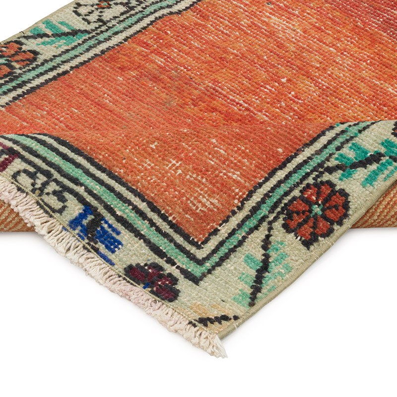 Alfombra Vintage Turca Anudada a Mano - 66 cm x 109 cm - K0088142