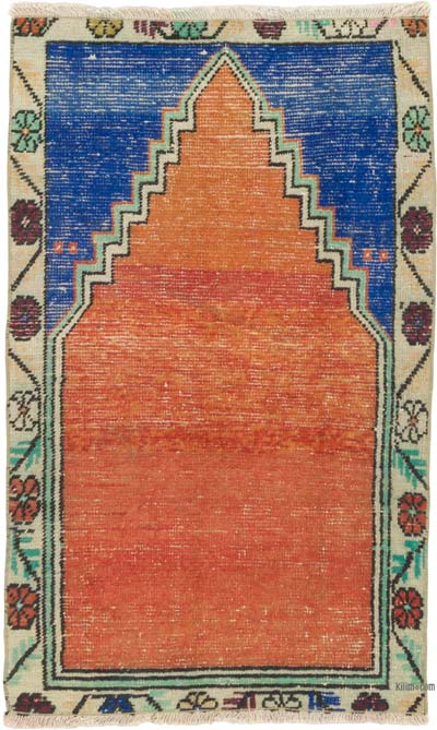 El Dokuma Vintage Halı - 66 cm x 109 cm