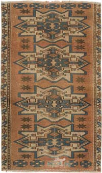 Alfombra Vintage Turca Anudada a Mano - 65 cm x 107 cm