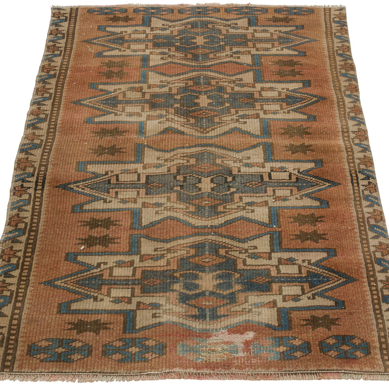 Alfombra Vintage Turca Anudada a Mano - 65 cm x 107 cm - K0088144