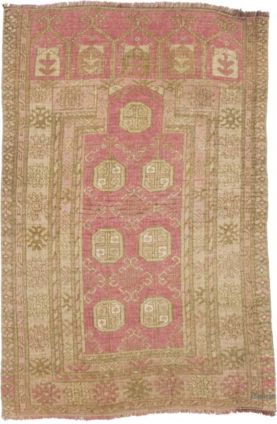 El Dokuma Vintage Halı - 72 cm x 110 cm