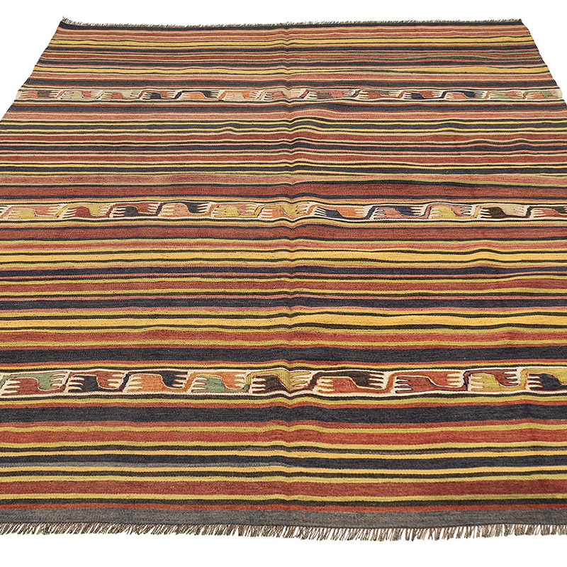 Vintage Konya Kilim Rug - 5' 4" x 7' 3" (64" x 87") - K0088149