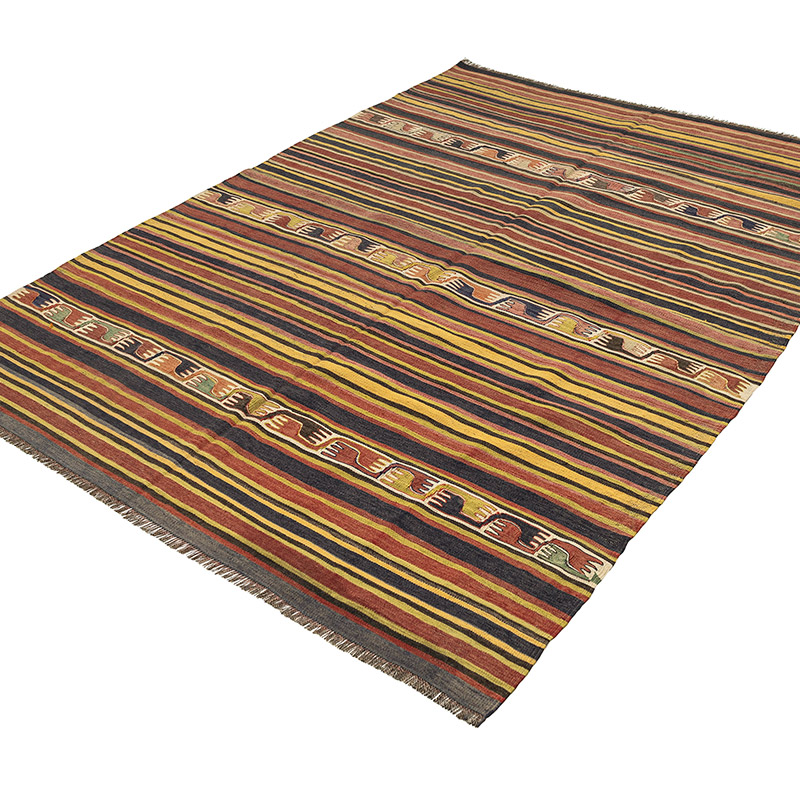 Vintage Konya Kilim Rug - 5' 4" x 7' 3" (64" x 87") - K0088149