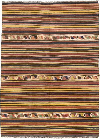 Vintage Konya Kilim Rug - 5' 4" x 7' 3" (64" x 87")