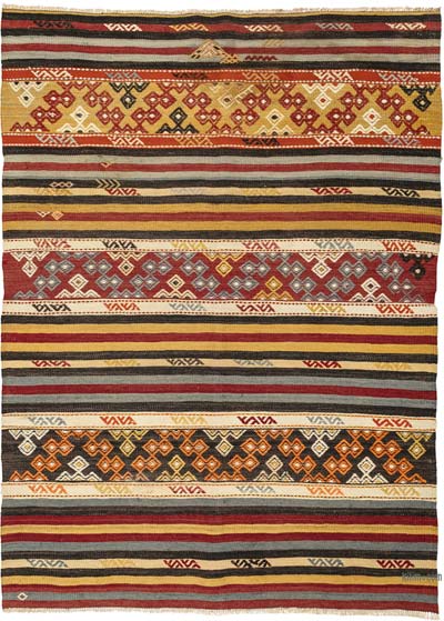 Vintage Balikesir Kilim Rug - 3' 4" x 4' 7" (40" x 55")