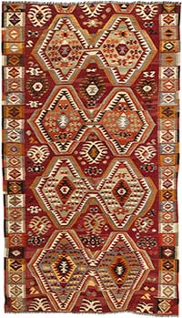 Vintage Turkish Kilim Rug - 4' 8