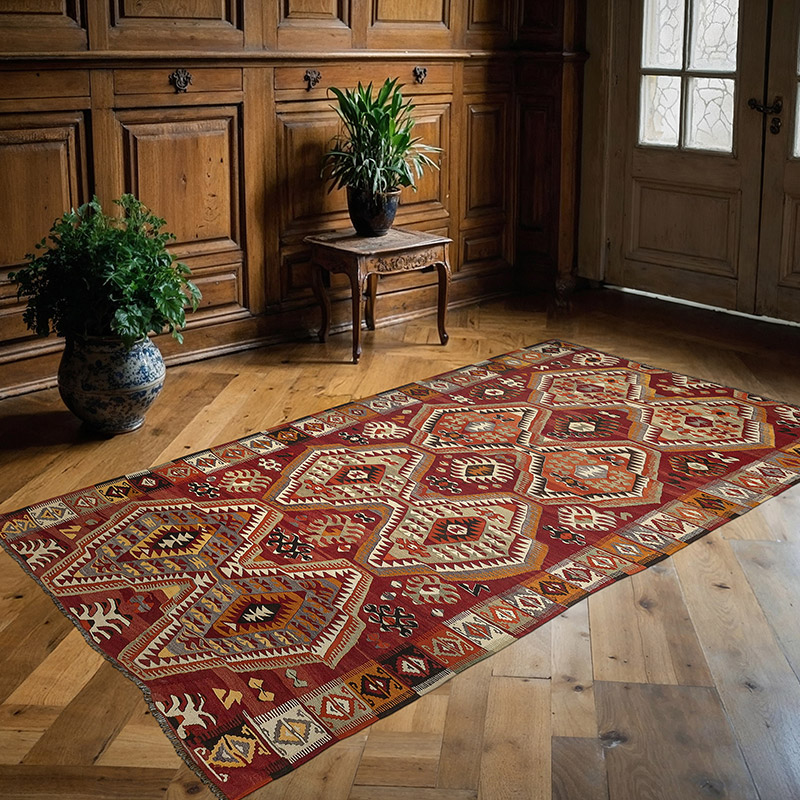 Vintage Mut Kilim Rug - 5'  x 8' 8" (60" x 104") - K0088151
