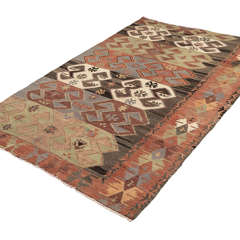 Vintage Afyon Kilim Rug - 4' 4" x 6' 9" (52" x 81") - K0088153