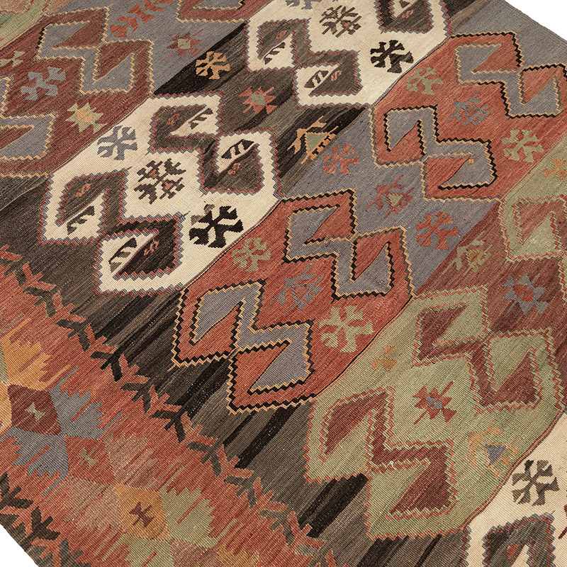 Vintage Afyon Kilim Rug - 4' 4" x 6' 9" (52" x 81") - K0088153
