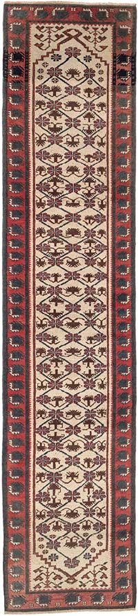 Vintage Turkish Hand-Knotted Runner - 2' 7" x 12'  (31" x 144")