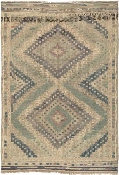 Vintage Anatolian Jijim Rug - 5' 8" x 8' 1" (68" x 97")