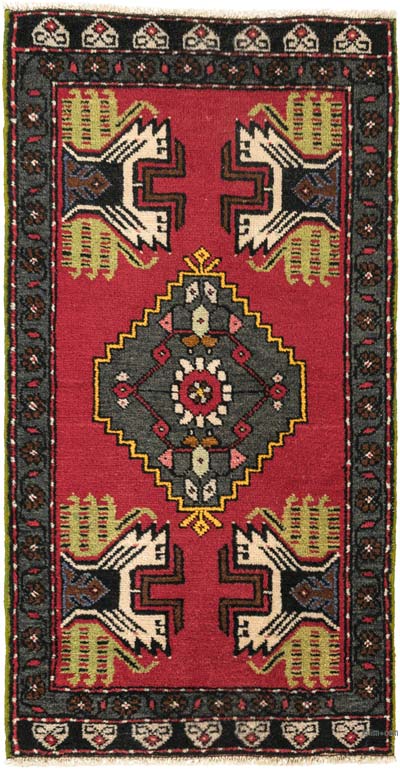 El Dokuma Vintage Halı - 54 cm x 100 cm