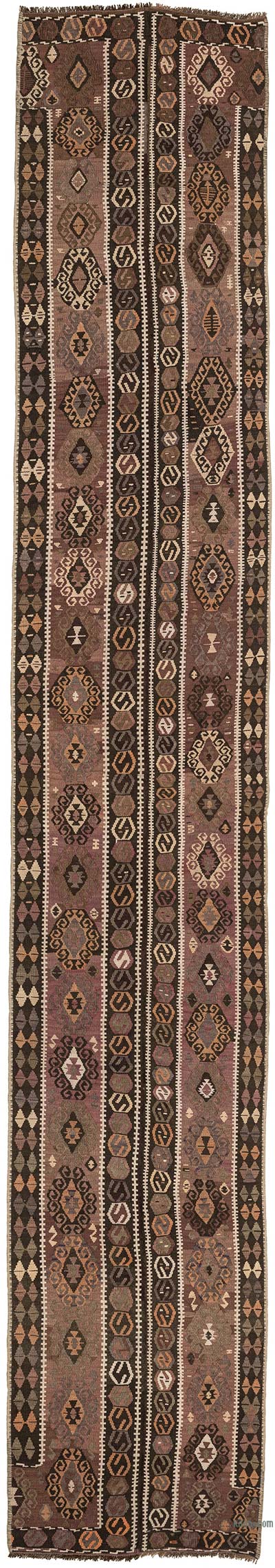 Vintage Kars Kilim Runner - 2' 7" x 15' 8" (31" x 188")