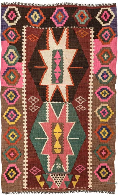 Vintage Antalya Kilim Rug - 2' 10" x 4' 5" (34" x 53")