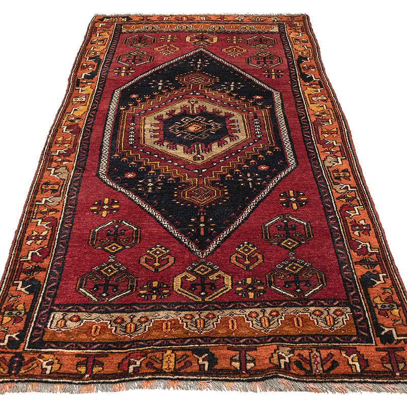 Alfombra Vintage Turca Anudada a Mano - 110 cm x 243 cm - K0088188