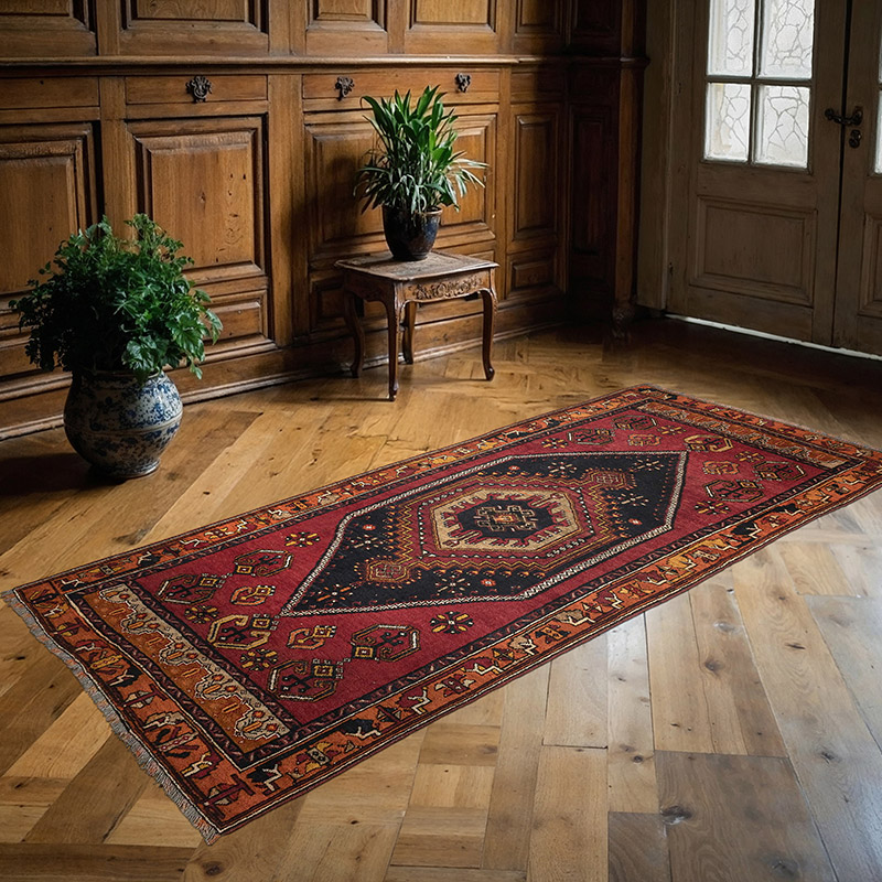 Alfombra Vintage Turca Anudada a Mano - 110 cm x 243 cm - K0088188