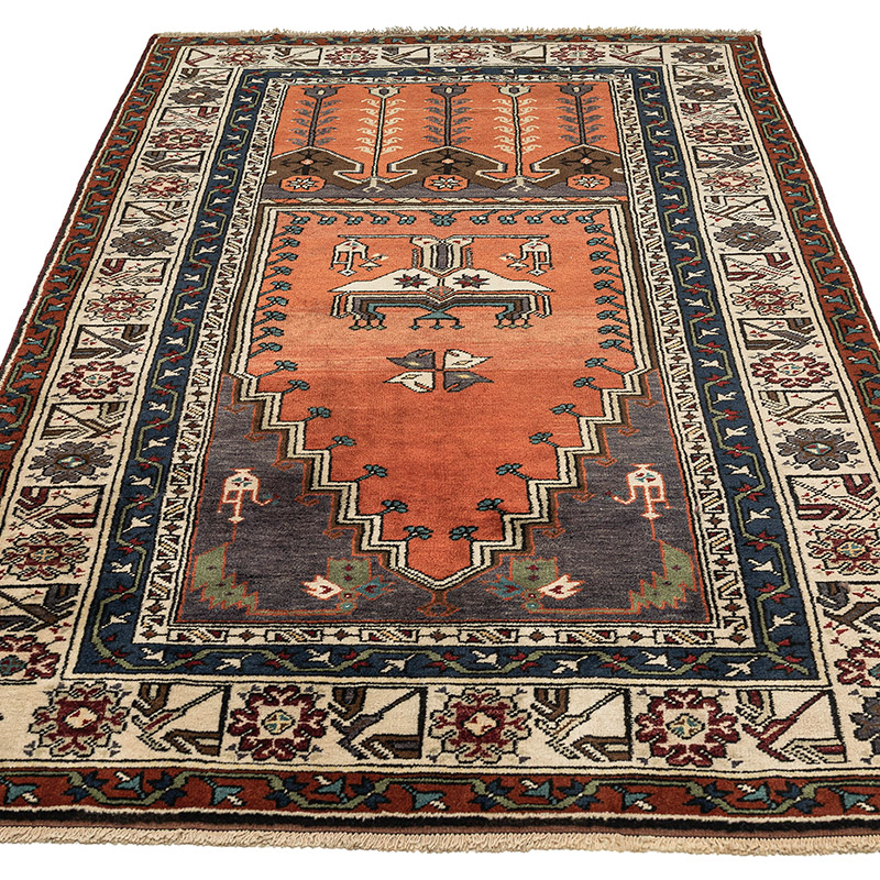 Vintage Turkish Hand-Knotted Rug - 4' 4" x 7' 7" (52" x 91") - K0088189