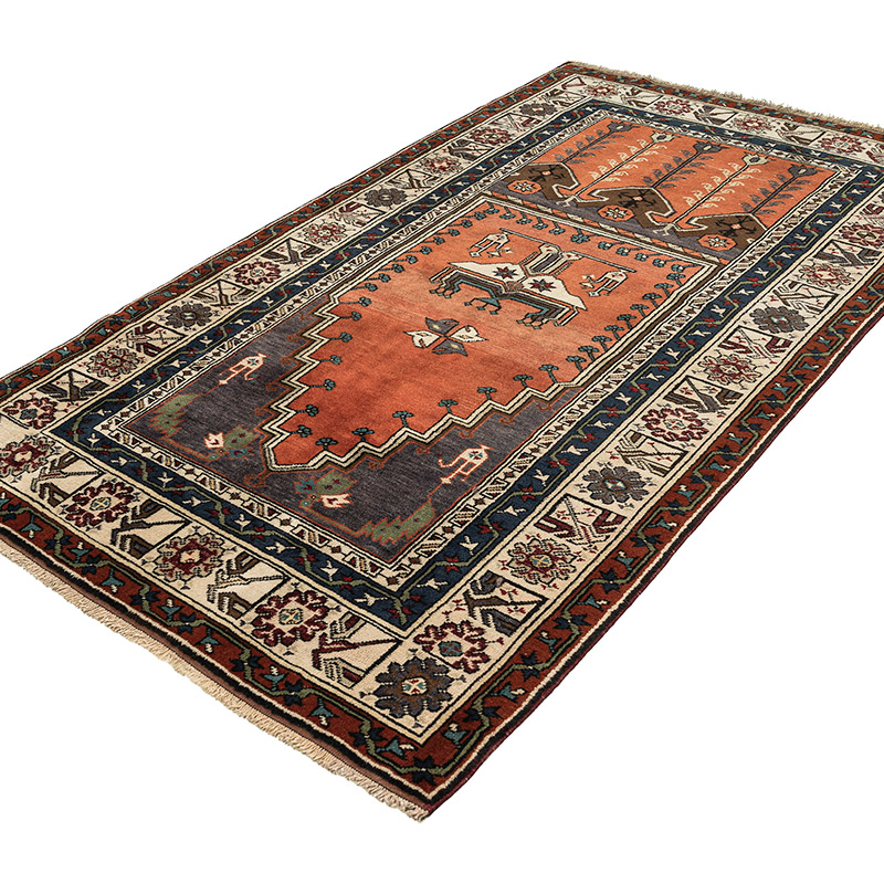 Vintage Turkish Hand-Knotted Rug - 4' 4" x 7' 7" (52" x 91") - K0088189