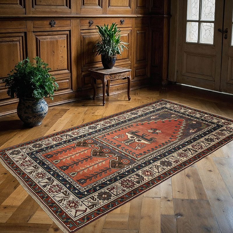 Vintage Turkish Hand-Knotted Rug - 4' 4" x 7' 7" (52" x 91") - K0088189