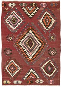 Vintage Balikesir Kilim Rug - 3' 7" x 5'  (43" x 60")