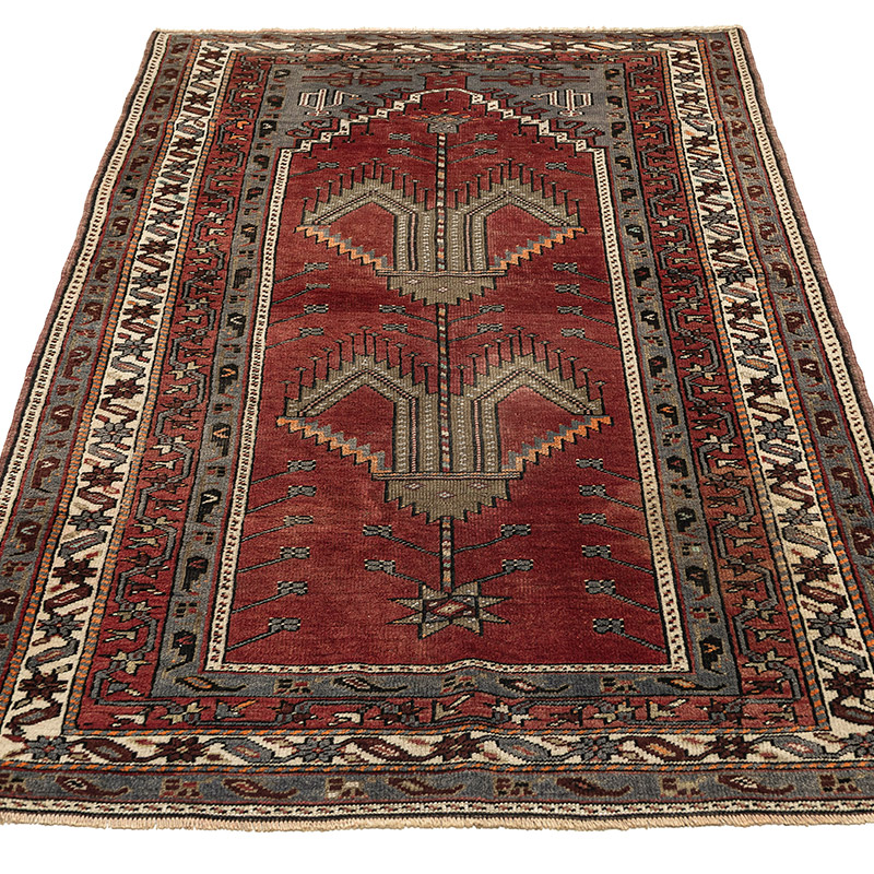 Alfombra Vintage Turca Anudada a Mano - 110 cm x 209 cm - K0088196