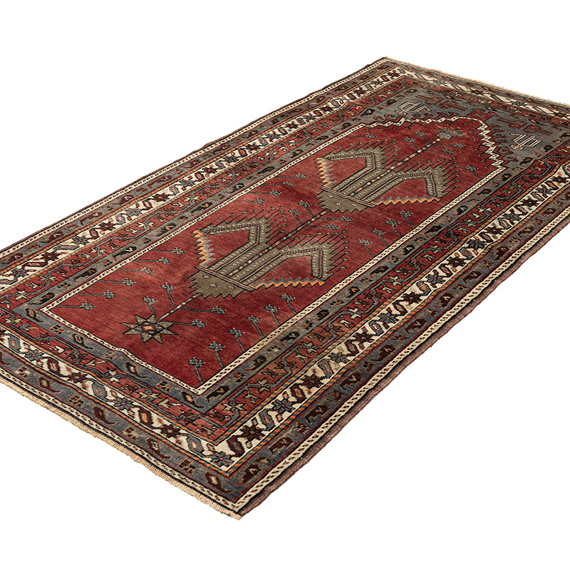 Alfombra Vintage Turca Anudada a Mano - 110 cm x 209 cm - K0088196