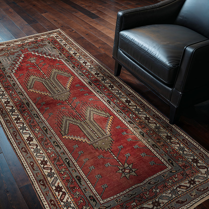 Alfombra Vintage Turca Anudada a Mano - 110 cm x 209 cm - K0088196