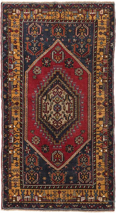 Alfombra Vintage Turca Anudada a Mano - 108 cm x 195 cm