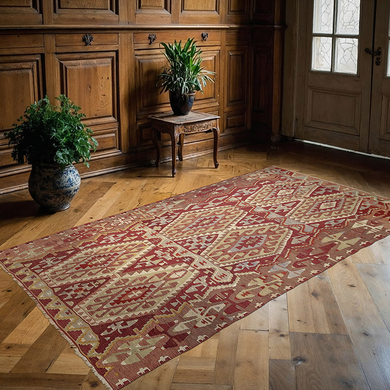 Vintage Esme Kilim Rug - 4' 4" x 7' 3" (52" x 87") - K0088200