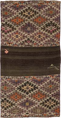 Vintage Bayburt Kilim Rug - 2' 7" x 4' 10" (31" x 58")