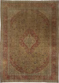 Vintage Hand-Knotted Oriental Rug - 9' 10" x 13' 9" (118" x 165")