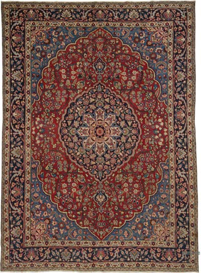 Vintage Hand-Knotted Oriental Rug - 9' 4" x 12' 8" (112" x 152")