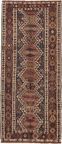 Antique Kagizman Kilim Rug - 5' 6" x 12' 10" (66" x 154")