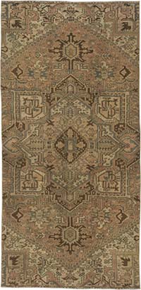 Vintage Turkish Hand-Knotted Rug - 4' 7" x 9' 5" (55" x 113")