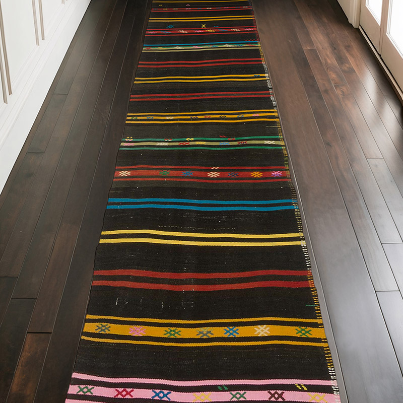 Vintage Anatolian Kilim Runner - 3' 4" x 11' 6" (40" x 138") - K0088294