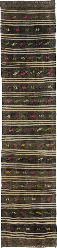 Vintage Anatolian Kilim Runner - 2' 4" x 10' 3" (28" x 123")