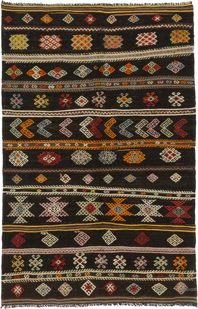 Vintage Anatolian Kilim Rug - 6' 11" x 10' 8" (83" x 128")