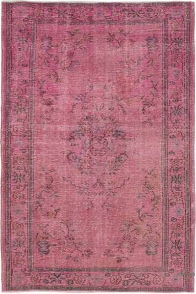 Boyalı El Dokuma Vintage Halı - 189 cm x 285 cm