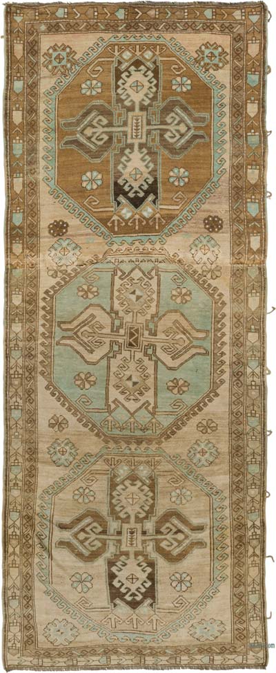 Vintage Turkish Hand-Knotted Rug - 4' 11" x 12' 4" (59" x 148")