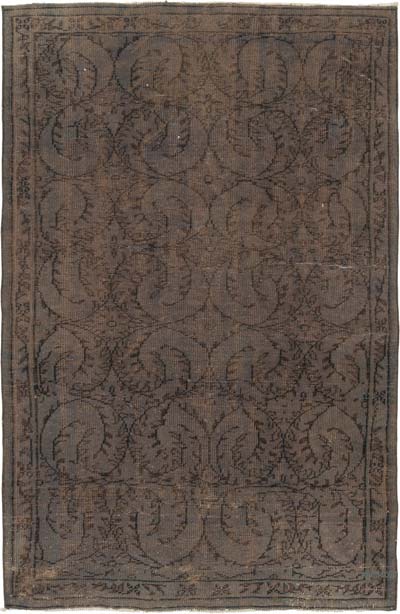 Boyalı El Dokuma Vintage Halı - 135 cm x 197 cm