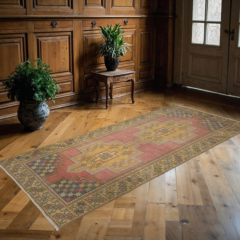 Vintage Turkish Hand-Knotted Rug - 4'  x 8' 8" (48" x 104") - K0088383