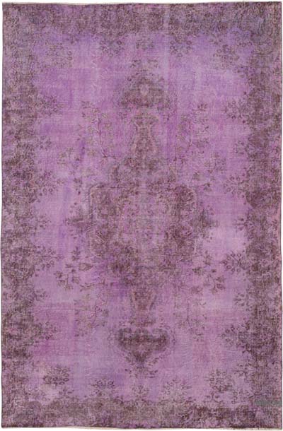Over-dyed Vintage Hand-Knotted Turkish Rug - 5' 8" x 8' 8" (68" x 104")