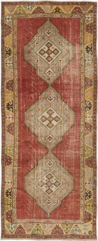 Vintage Turkish Hand-Knotted Rug - 4' 11" x 11' 5" (59" x 137")